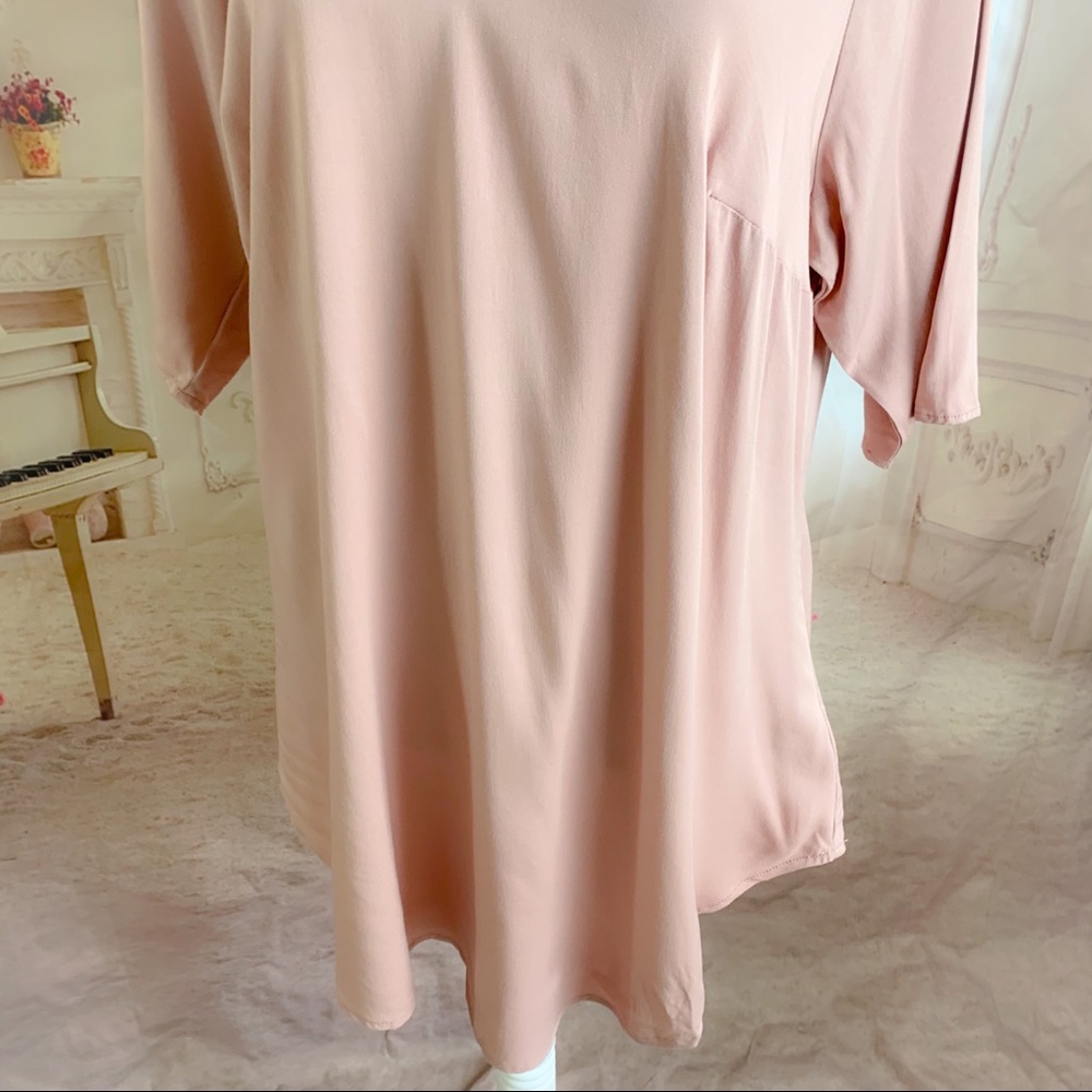 NEW TORRID DUSTY PINK STRETCH CHALLIS FAVORITE TUNIC TEE - Picture 5 of 13